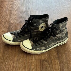 Converse High-Top Sneakers Black and White American Flag Mens 9
